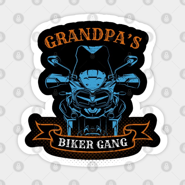 Grandpa's Biker Gang Father's Day Sticker by DwiRetnoArt99